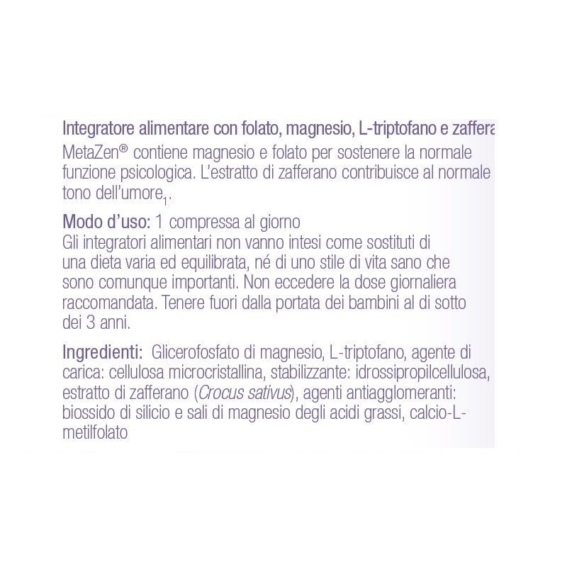 Integratore METAZEN 30CPR Metagenics Integratore METAZEN 30CPR Metagenics