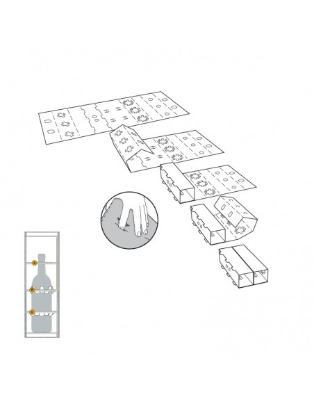 Imballaggio per trasposto di bottiglie in vetro