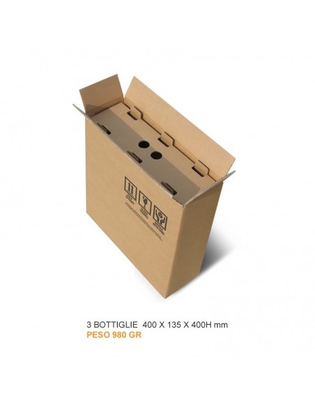 Imballaggio per trasposto di bottiglie in vetro