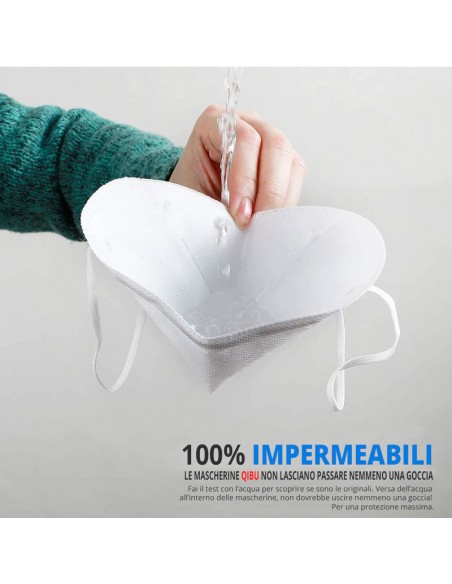 Mascherine FFP2 Certificate CE NR a 5 Strati di Protezione - Elastici e Clip per Naso Adattabile (Box da 25 PZ Sigillate)