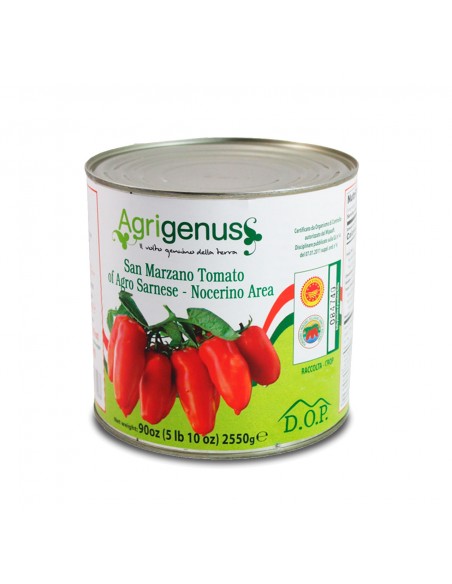 Pomodoro San Marzano DOP Agrigenus - Pomodori Pelati Pronti all'Uso - Polpa Soda. Coltivato in Italia - Confezione da 2,5 Kg