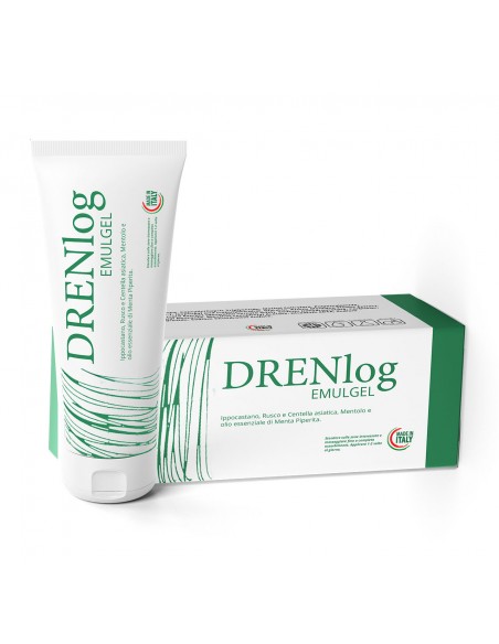 DRENlog Emulgel per Gambe Gonfie e Cellulite a Base di Ippocastano, Rusco, Centella asiatica -100 ml