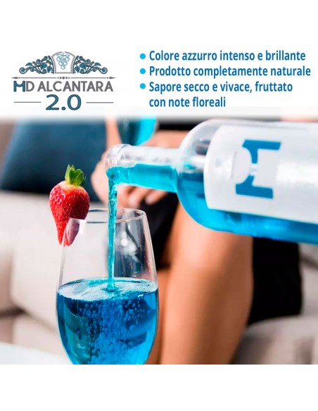 Marques de Alcantara Gourmet Bevanda Blu Aromatizzata a Base di Vino Chardonnay Biologico - 3 Bottiglie da 75 Cl