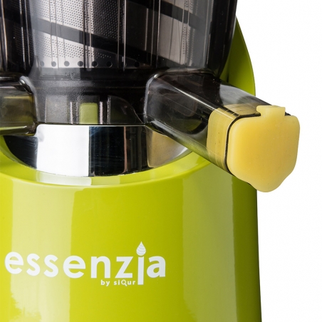 vista frontale del particolare del Tappo Salvagoccia inserito all'interno del foro dell' Estrattore di succo vivo Essenzia Green