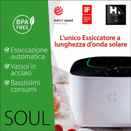 Essiccatore Soul a raggi infrarossi con cestelli in acciaio