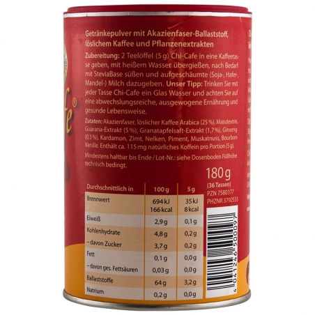 immagine della confezione di Chi-Cafè Pro-Active Gr 180, valori nutrizionali immagine della confezione di Chi-Cafè Pro-Active Gr 180, valori nutrizionali